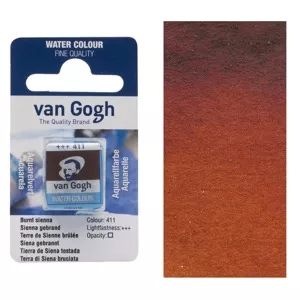 Akvarelové barvy v půlpánvičce (Van Gogh) - varianty - 411 BURNT SIENNA