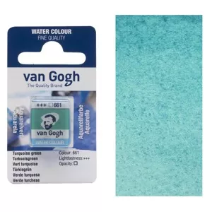 Akvarelové barvy v půlpánvičce (Van Gogh) - varianty - 661 TURQUOISE. GREEN
