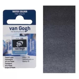 Akvarelové barvy v půlpánvičce (Van Gogh) - varianty - 708 PAYNES GREY