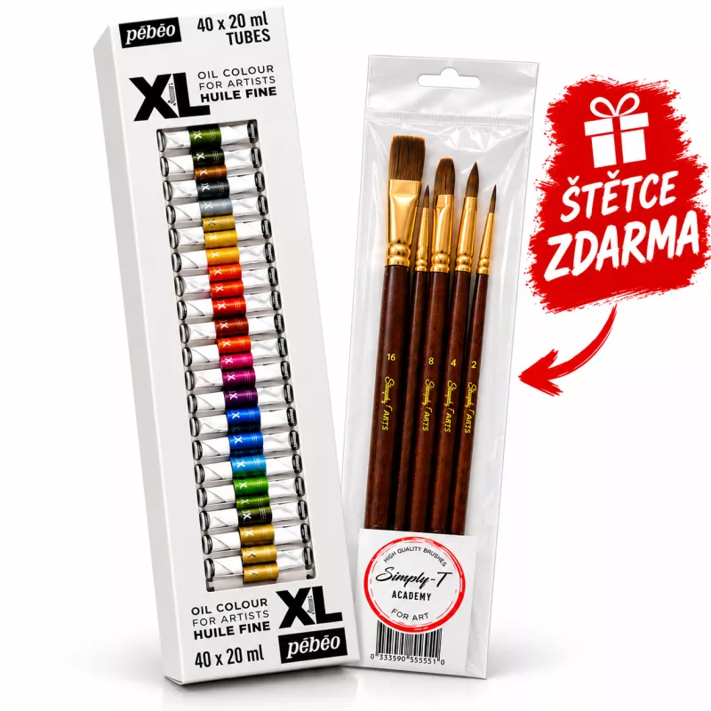 Sada olejových barev (Pébéo) - 40x20ml + SADA ŠTĚTCŮ ZDARMA Pebeo