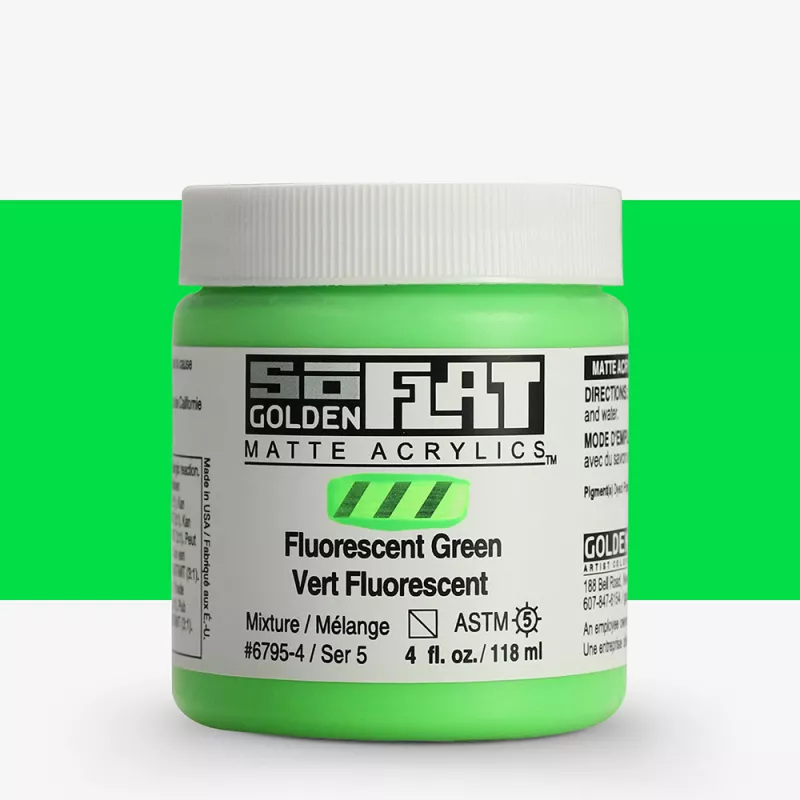 Akrylová barva Golden SoFlat Matte 59 ml - varianty - 6795 Fluorescent Green