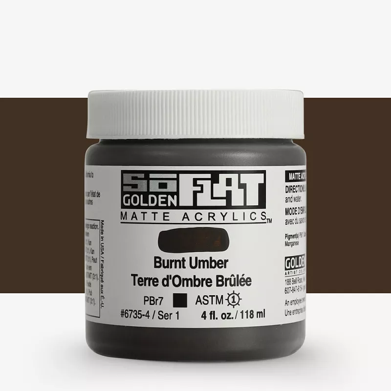 Akrylová barva Golden SoFlat Matte 59 ml - varianty - 6735 Burnt Umber