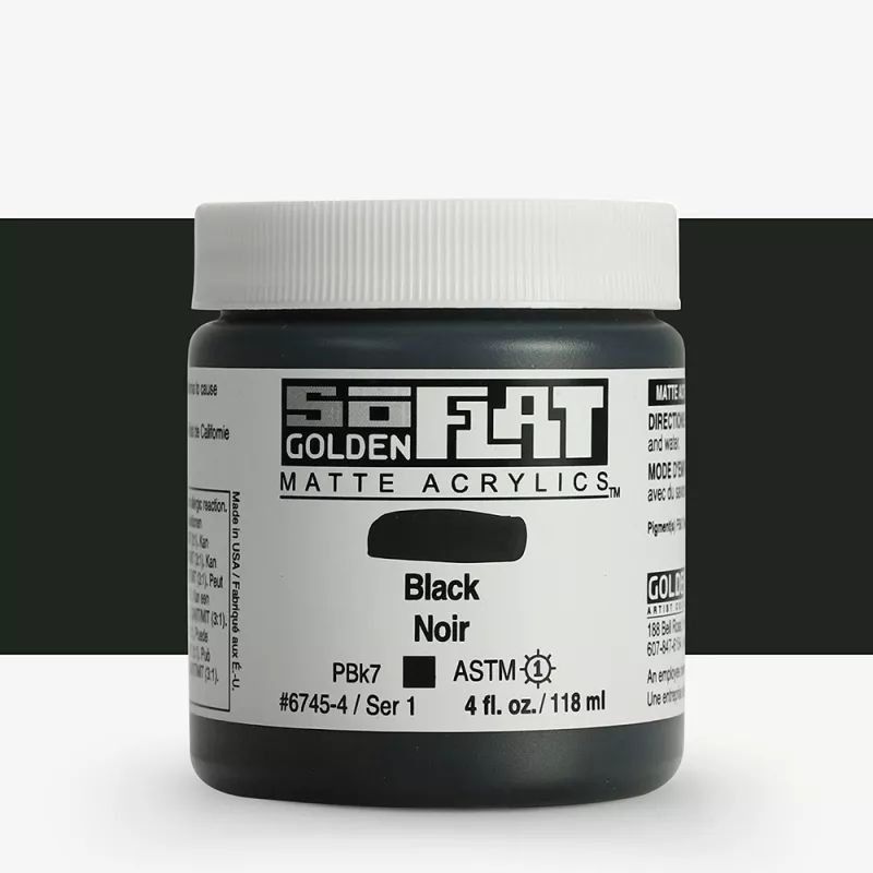Akrylová barva Golden SoFlat Matte 59 ml - varianty - 6745 Black