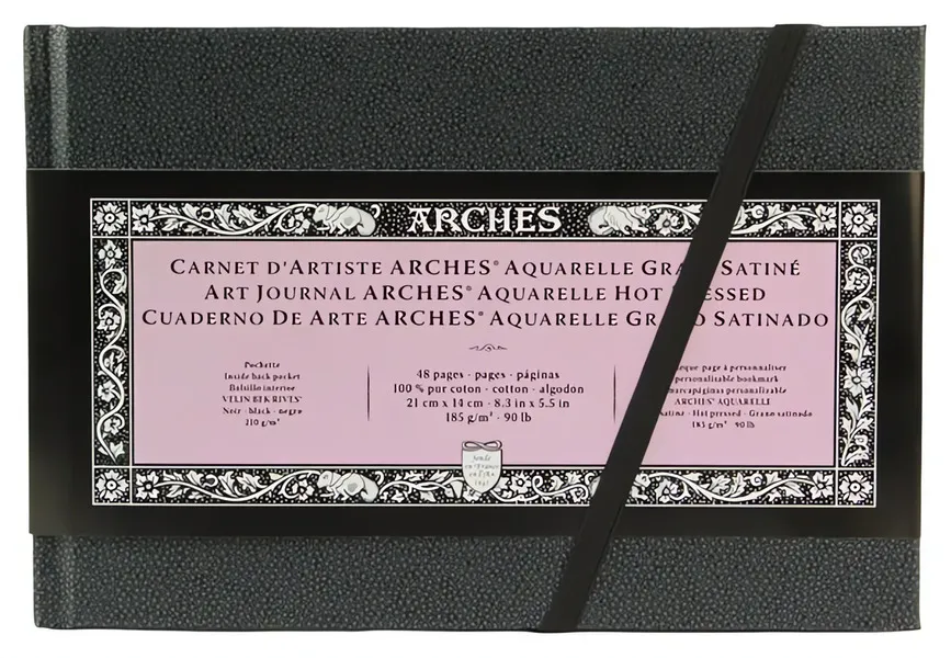 Akvarelové skicáky ARCHES, Hot Pressed - různé velikosti