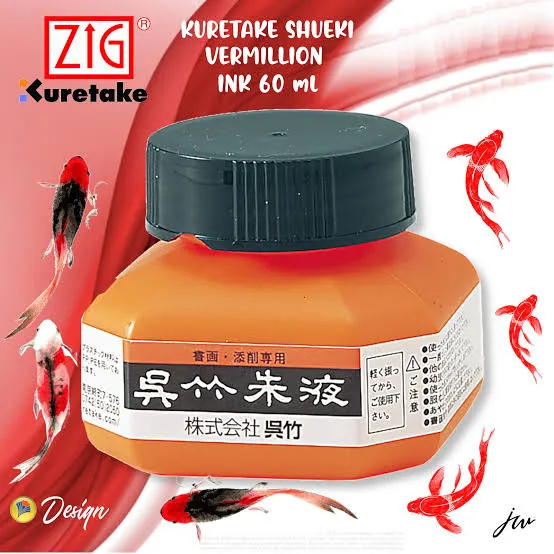 Rumělkový inkoust Kuretake Shueki - 60 ml