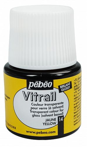 č.04 - VITRAIL - nevypalovací barva na sklo (Pébéo) 45ml - sluneční žlutá