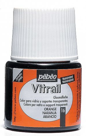 č.05 - VITRAIL - nevypalovací barva na sklo (Pébéo) 45ml - oranžová
