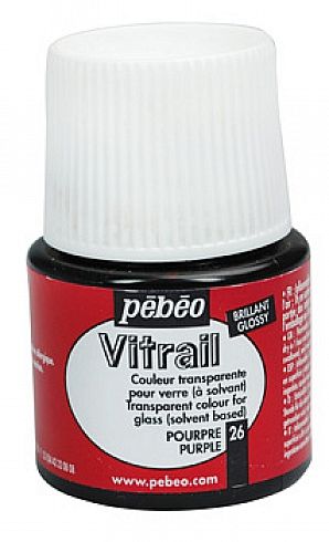 č.07 - VITRAIL - nevypalovací barva na sklo (Pébéo) 45ml - purpurová