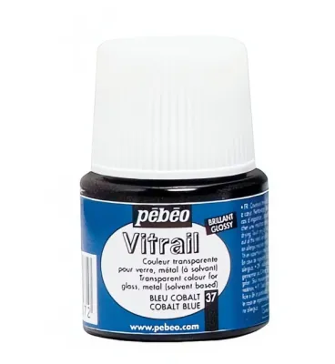 VITRAIL - nevypalovací barva na sklo (Pébéo)  45ml - kobaltová modř