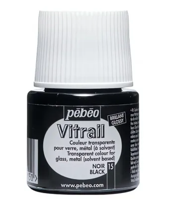 VITRAIL - nevypalovací barva na sklo (Pébéo)  45ml - černá