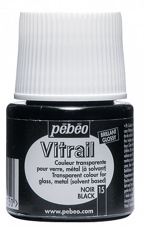 VITRAIL - nevypalovací barva na sklo (Pébéo) 45ml - černá