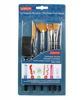 č.04 - Technique Brush Set (Derwent) - sada štětců 6ks