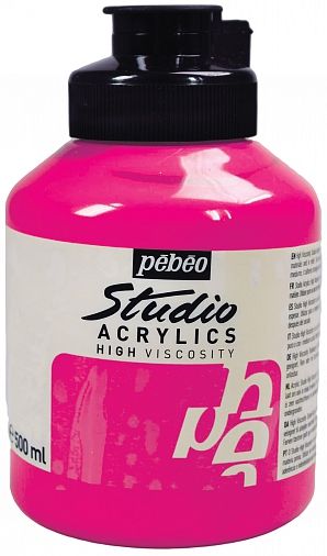 č.32 - Akrylová barva Studio Acrylic č.371 (Pébéo) 500ml - fluorescentní růžová
