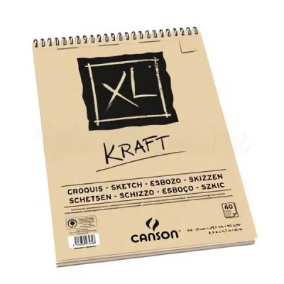 č.55 - Umělecký skicovací blok  Canson XL Kraft -  A4 (60 listů 90g) - v kroužkové vazbě 