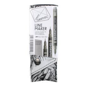 Sada uměleckých a technických popisovačů Line Marker (Derwent) - graphite 0.1/0.3/0.5