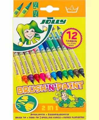 Fixy Jolly Brush'n'Paint  2 in 1(Jolly) - sada 12 ks