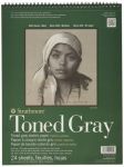 400 Toned Gray skicák - kroužková vazba (118 g/m2, 24 listů) 27,9 x 35,6cm