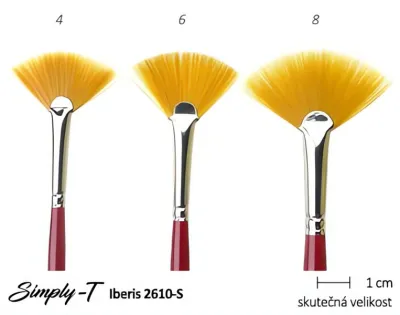 Štětec Simply-T Iberis - varianty | vějířek 5/0, vějířek 2, vějířek 4, vějířek 6, vějířek 8, vějířek 10, vějířek 12