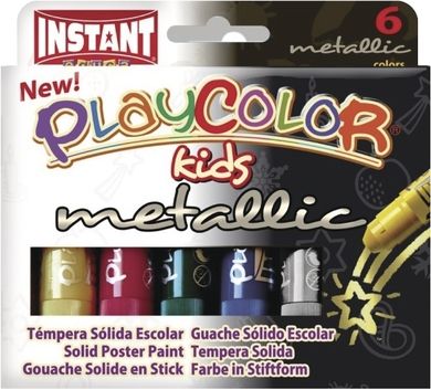 Tuhé temperové barvy PLAYCOLOR (Educa) - sada 6 barev metalické