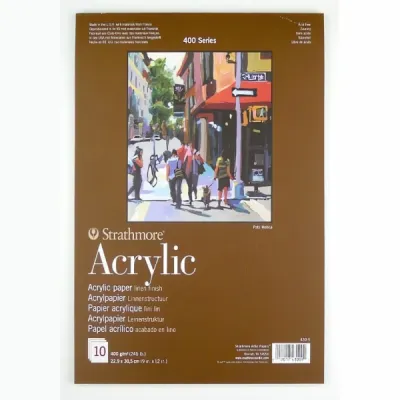 Umělecký blok Acrylic - lepený na krátké straně (400 g/m2, 10 listů), 30,5x45,7cm