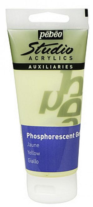 Fosforescentní (svítící) akrylátový gel (Pébéo) - 100ml žlutý