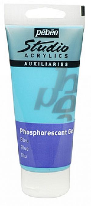 Fosforescentní (svítící) akrylátový gel (Pébéo) - 100ml modrý