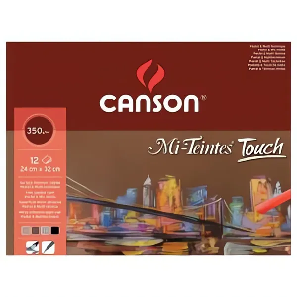 Mi-Teintes Touch skicák lepený na dlouhé straně (350 g/m2, 12 listů), 29,7 x 42 cm (A3)