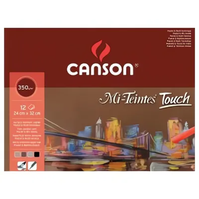 Mi-Teintes Touch skicák lepený na dlouhé straně (350 g/m2, 12 listů), 24 x 32 cm 