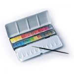 Mistrovské akvarelové barvy l'Aquarelle - Sennelier v půl-pánvičkách v sadě, 24 odstínů 