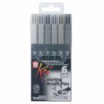 Sada Koi Coloring Brush Pen - šedé tóny - 6ks