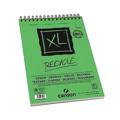 Umělecký recyklovaný blok Canson XL - (160g)  v kroužkové vazbě | A5 - 25 archů, A4 - 50 archů, A3 - 50 archů