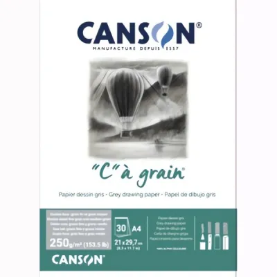 "C" a grain skicák lepený 250g - A3 30listů šedivý odstín