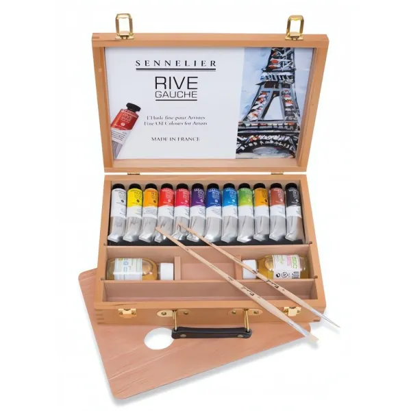 Dřevěný kufřík Rive Gauche Sennelier - 12 x 40 ml
