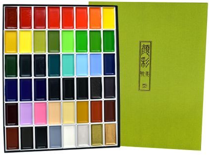 Sada profesionálních akvarelových barev (Gansai Tambi) - sada 48ks