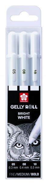SAK Basic White Gel Pen - sada 3 ks (05, 08, 10)