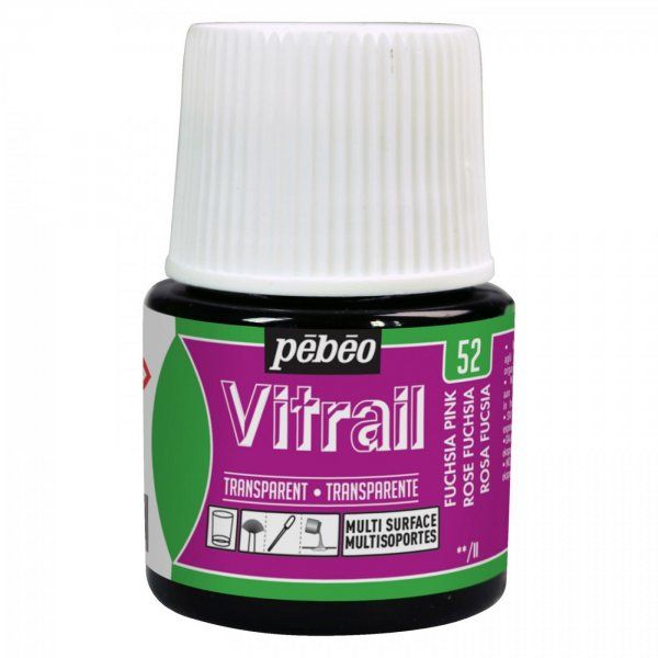 VITRAIL - nevypalovací barva na sklo (Pébéo) 45ml - Fuchsia růžová