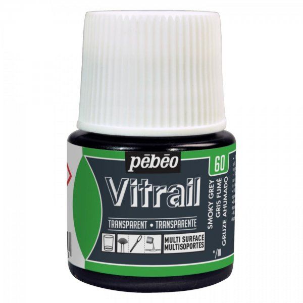 VITRAIL - nevypalovací barva na sklo (Pébéo) 45ml - kouřově šedá