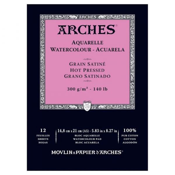 Arches skicák lepený 14,8x21cm 12l HP 300g