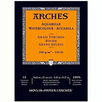 Arches skicák lepený  12l RG 300g - varianty | Arches skicák lepený 14,8x21cm 12l RG 300g, Arches skicák lepený 21x29,7cm 12l RG 300g, Arches skicák lepený 23x31cm 12l RG 300g, Arches skicák lepený 26x36cm 12l RG 300g, Arches skicák lepený 29,7x42cm 12l RG 300g