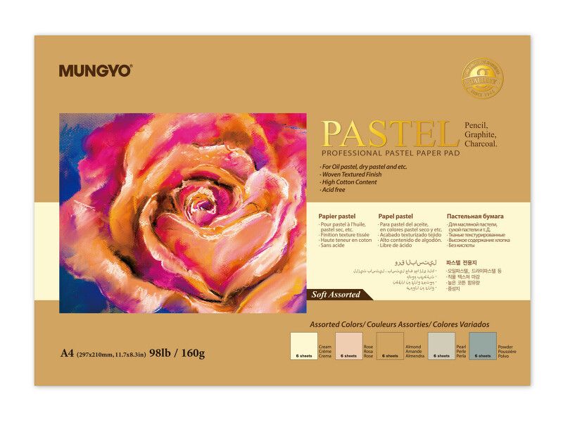Mungyo skicák lepený A4 30l 160g Soft tone colors