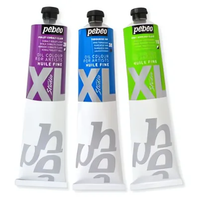 Olejové barvy Pébéo Studio XL 200ml - 56 odstínů  | 01 Kadmium citrónové žluté imit., 02 Kadmium základní žluté imit., 03 Kadmium žluté tmavé imit., 04 Kadmium oranžové imit., 05 Kadmium červené světlé imit., 06 Kadmium červené tmavé imit., 07 Základní červená Magenta, 08 Karmínová červeň Madder, 09 Purpurová Dioxazin, 10 Pruská modř, 11 Základní Pthalo modrá, 12 Kobalt modrý imit., 13 Modrá Verulean imit., 14 Ultramarínová modř, 15 Anglická zeleň světlá, 16 Kadmiová zeleň imit., 17 Zeleň šťávní, 18 Zeleň smaragdová, 19 Neapolská žluť, 20 Okr žlutý, 21 Siena přírodní, 22 Siena pálená, 23 Umbra pálená, 24 Čerň kostní, 25 Běloba titanová, 27 Brilantní růžová, 28 Kobalt fialový světlý, 29 Umbra přírodní, 30 Van Dyckova hněď, 31 Brilantní žluť, 32 Brilantní červeň, 33 Brilantní modř, 34 Brilantní zeleň, 35 Svěží oranžová, 36 Jasně červená, 37 Svěží růžová, 38 Svěží tyrkysová, 40 Běloba svěží, 41 Benátská žluť oranžová, 42 Okr červený, 43 Karmínová, 44 Zem zelená, 45 Paynova šeď, 46 Běloba zinková imit., 47 Ocelová modř, 48 Neutrální šeď, 49  Aureolin žlutá, 50 Fialová Madder, 52 Kartouzská zeleň, 53 Oranžová Stil De Grain, 55 Sytě zlatá, 56 Popelově žlutá, 57 Intenzivní černá., 58  Stříbrná, 65 Ivory White