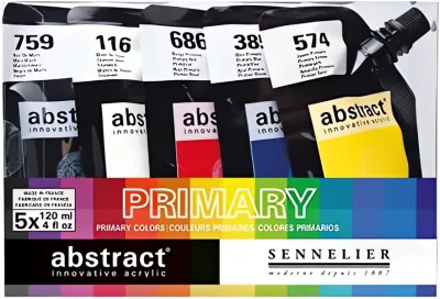 Sada akrylových základních barev ABSTRACT  (Sennelier) - 5x120ml