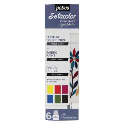 Sada barev na textil SETACOLOR (Pébéo) - 6 x 20ml