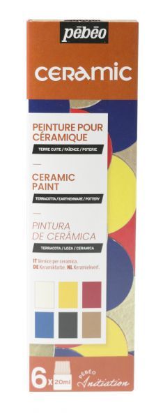 Sada nevypalovacích barev CERAMIC (Pébéo) 6 x 20ml