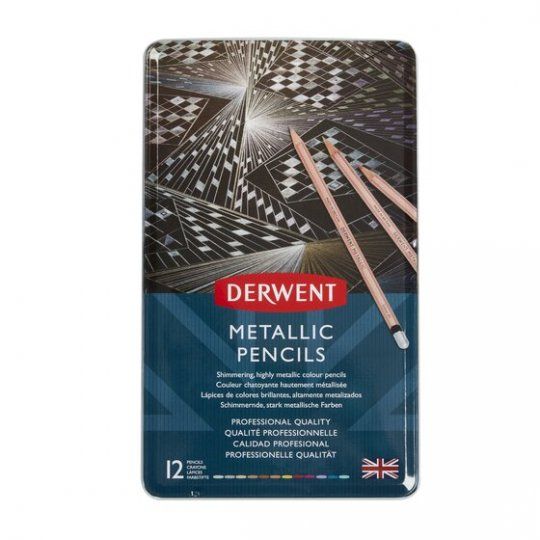 Sada uměleckých pastelek (Derwent) - metalické odstíny 12ks