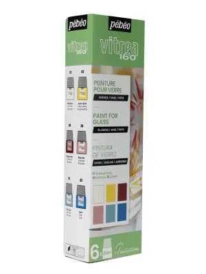 Sada vypalovacích barev na sklo VITREA (Pebeo) - 6 x20 ml Varianta I.