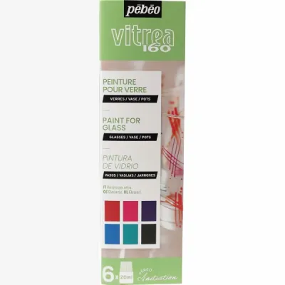 Sada vypalovacích barev na sklo VITREA (Pebeo)  - 6 x20 ml Varianta II.