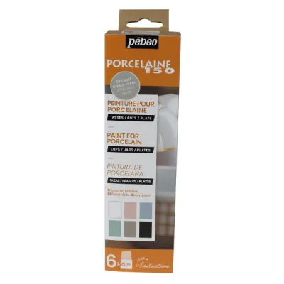 Sada vypalovacích barev  PORCELAIN  (Pébéo) 6 x 20ml Varianta III. křídové