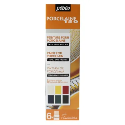 Sada vypalovacích barev  PORCELAIN  (Pébéo) 6 x 20ml Varianta I.