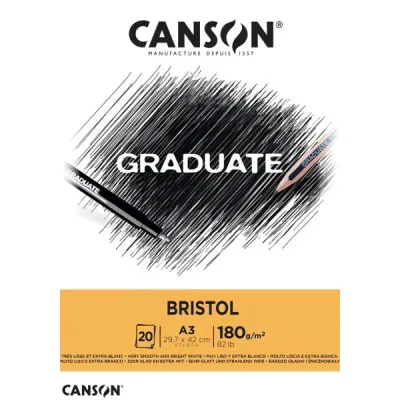 Umělecký skicovací blok  Canson Bristol -  A3 (20 listů 180g) 